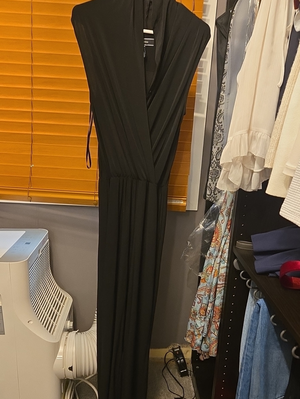 le chateau Black Wrap-Front Jumpsuit